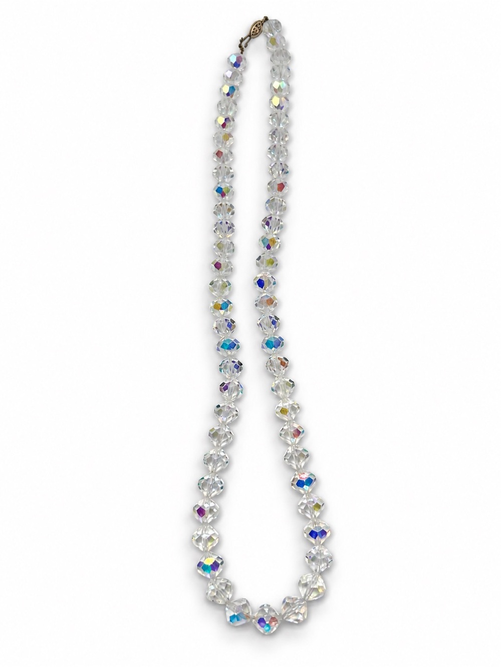 Vintage 60s Aurora Borealis AB Crystal Bead Necklace